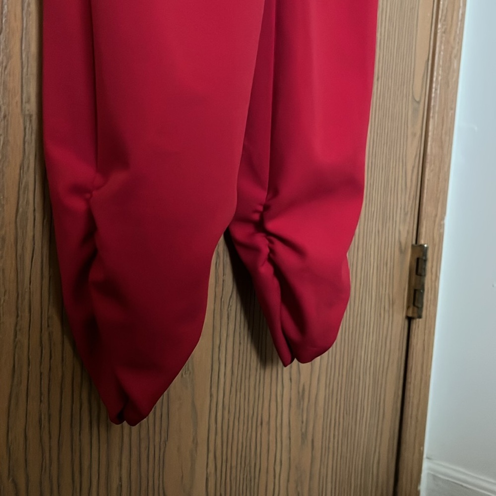 Christmas Red Polyester Wavy Neckline Jumpsuit - Picture 5 of 10